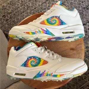 NWOB Men’s Nike Jordan Low Tie Dye Peace, Love & Golf Size 13 (CW4295-100)